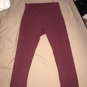 Maroon Lulu Lemon Crop Leggings